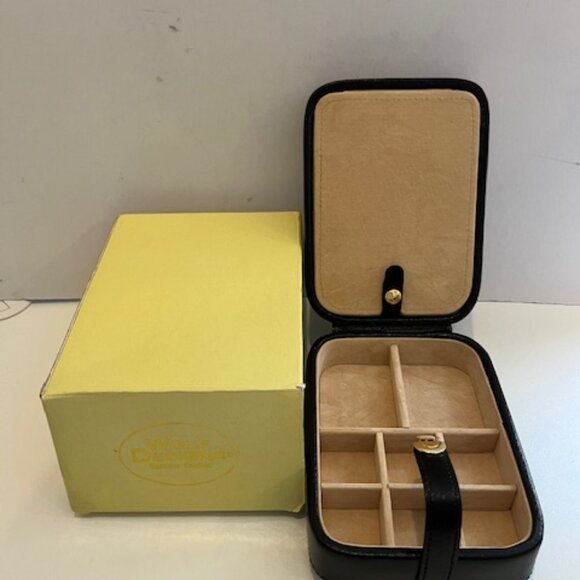Wolf Designs Duo Compact Vintage Leather Travel Jewelry Case + small Inner Case - Picture 1 of 16